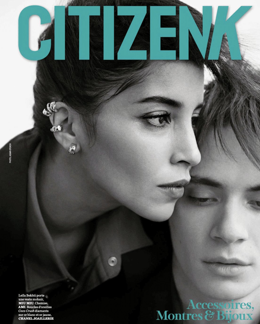Citizen K magazine cover, black and white portrait, accessories and jewellery issue